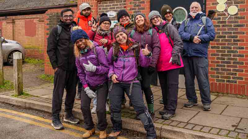 Group of hikers from Hiking in London ready for a fun walk